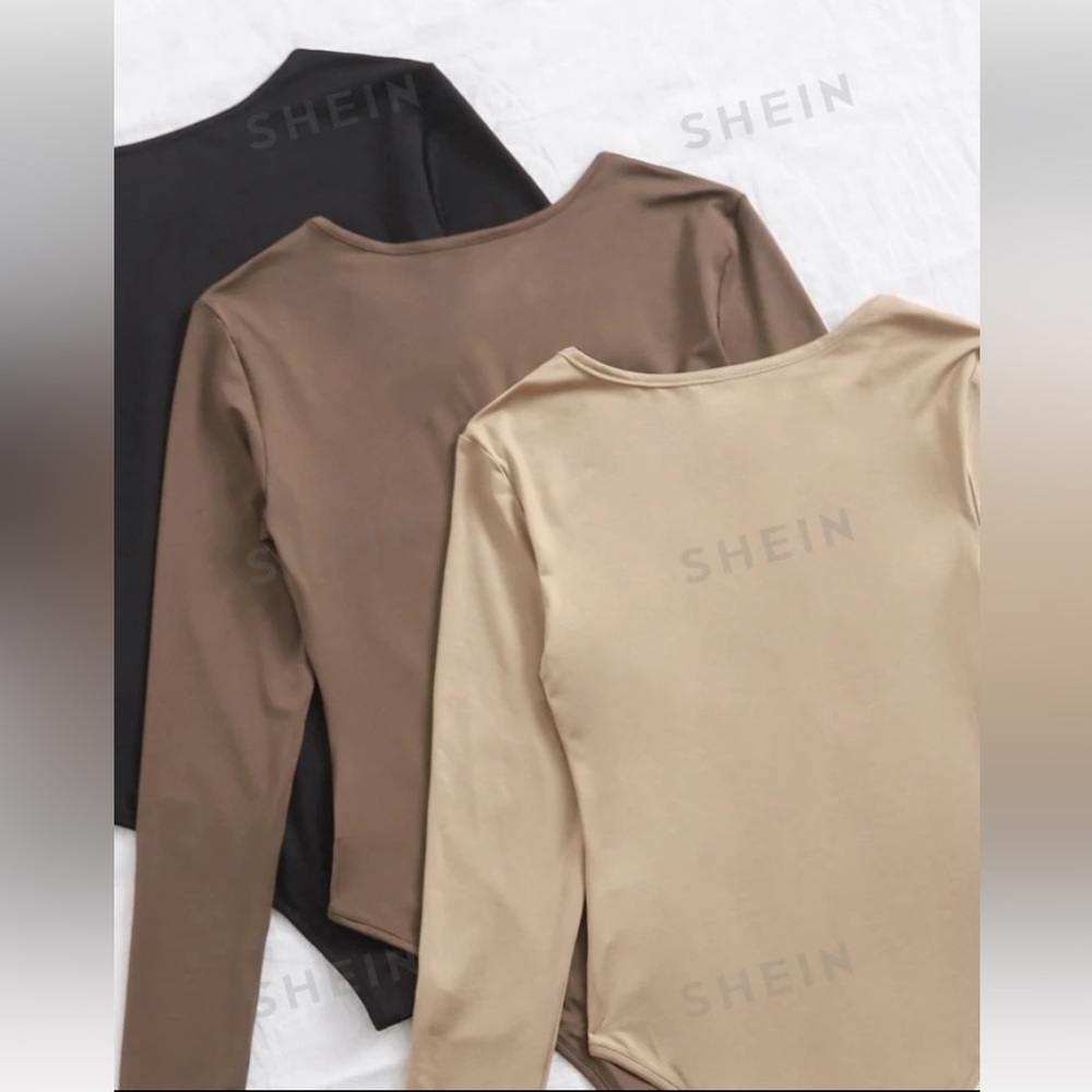 Multi Color Neutrals 3 Pack Basic Bodysuits - Picture 3 of 5